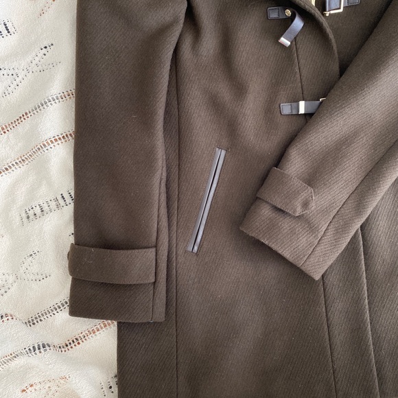 Cole Haan Wool + Faux Fur Hooded Coat - Picture 5 of 12